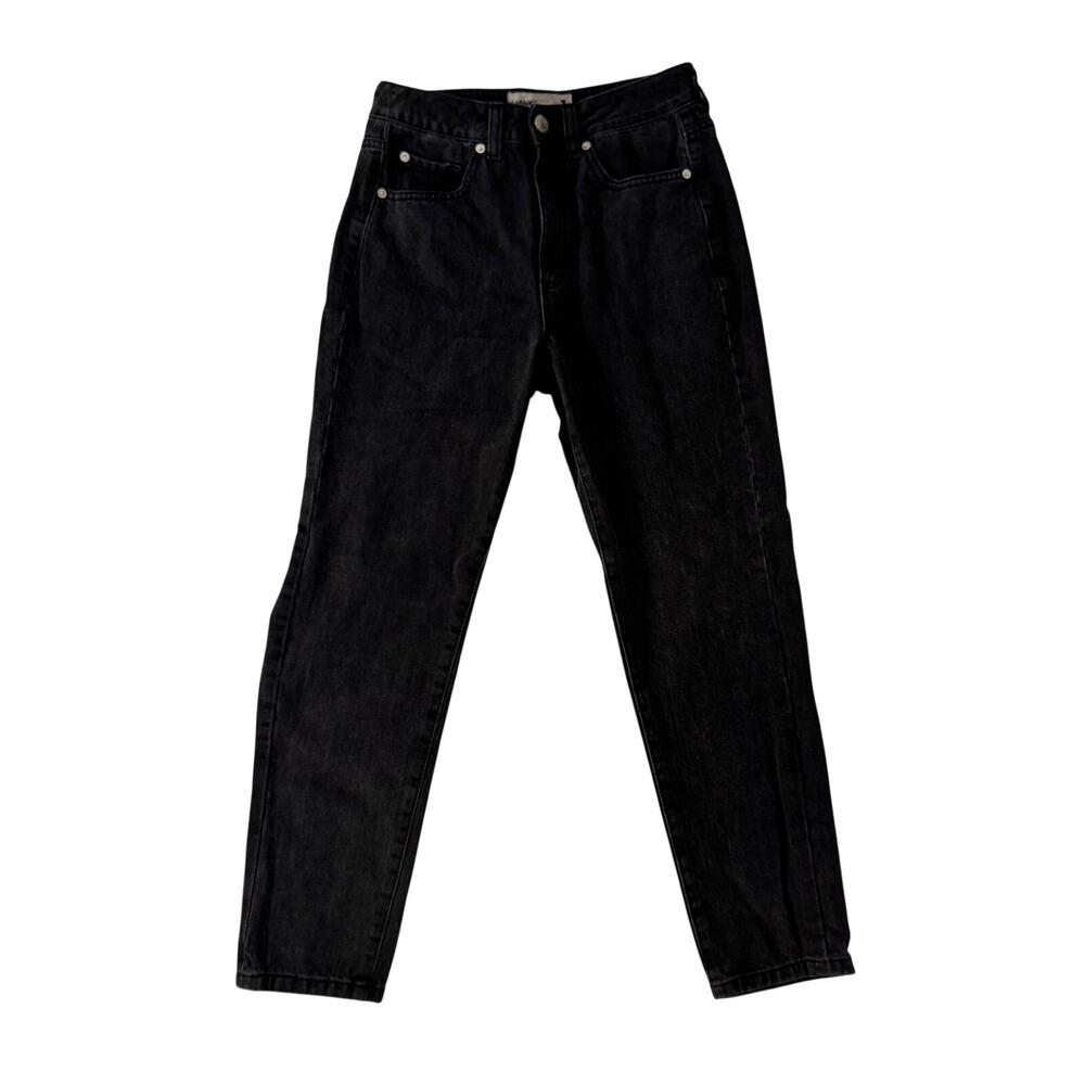 Garage Black High Rise Straight Leg Jeans Women's 03 Grunge Y2K Cropped Indie